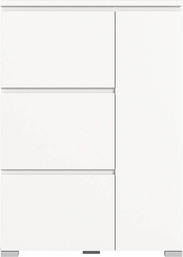 Hioshop Shoelove schoenenkast 1 deur 3 kleppen 95x130cm wit.