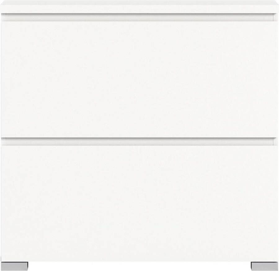 Hioshop Shoelove schoenenkast 2 kleppen 95x88cm wit.