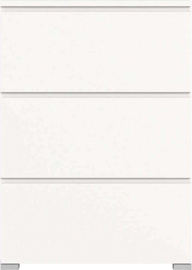 Hioshop Shoelove schoenenkast 3 kleppen 95x130cm wit.