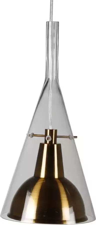 Hioshop Sirius verlichting hanglamp Ø25cm aluminum glas messing.