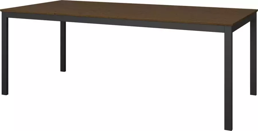 Hioshop Soma eetkamertafel 98x200 cm zwart bruin. - Foto 2