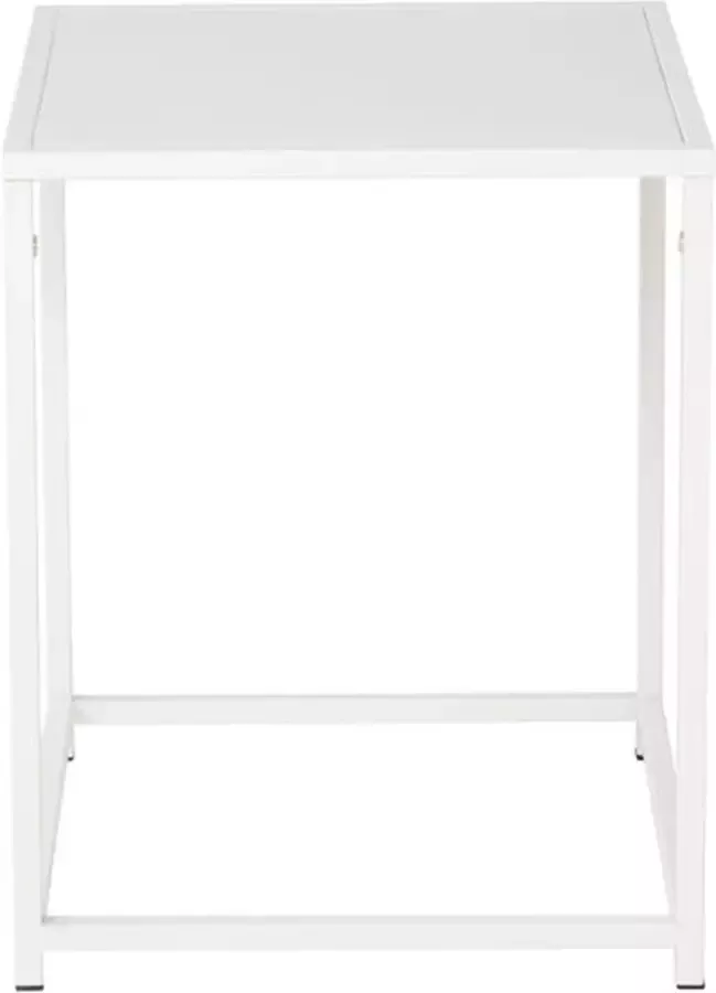 Hioshop Staal bijzettafel 38x37 cm wit.