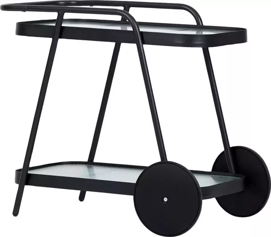 Hioshop Steam trolley zwart en heldere strepen