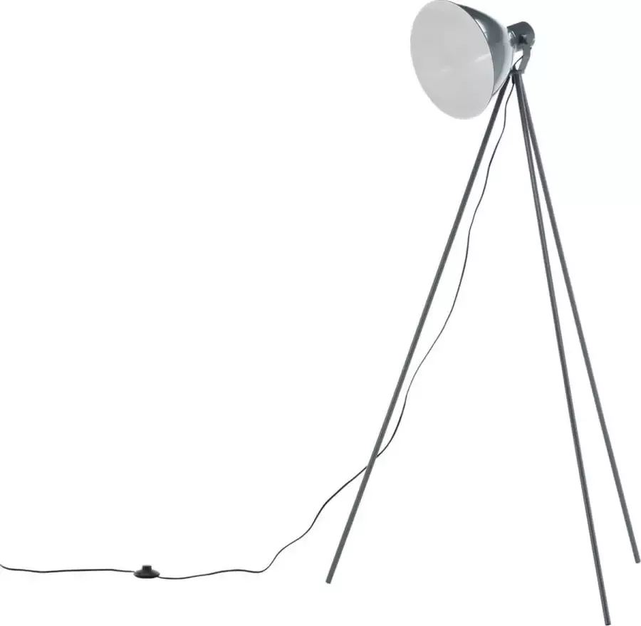 Hioshop Tiv verlichting vloerlamp 73x63x139 5cm staal grijs wit.