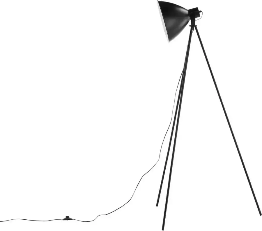 Hioshop Tiv verlichting vloerlamp 73x63x139 5cm staal zwart wit.