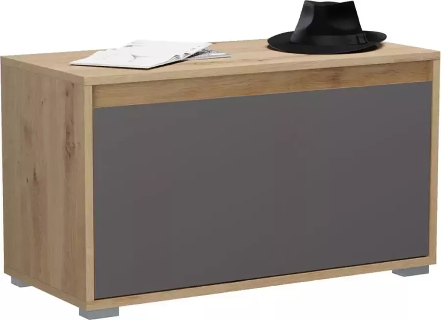 Hioshop Torino bank met opslag eik decor.