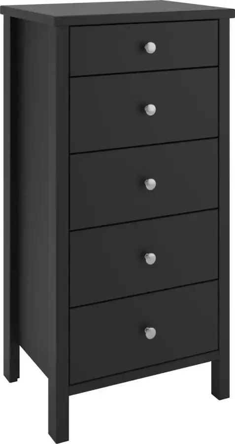 Hioshop Trone kommode met 5 lades in koffiekleur. - Foto 1