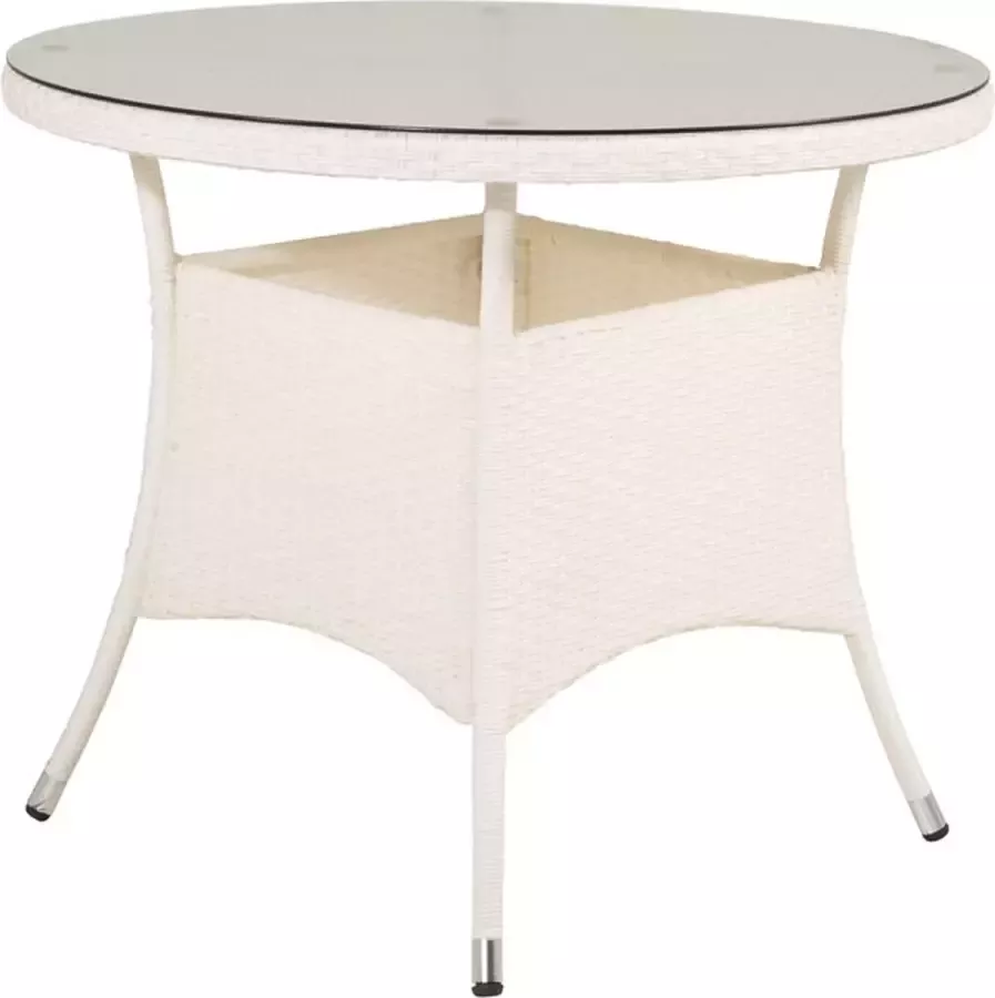 Hioshop Volta eettafel tuin Ø90cm wit.