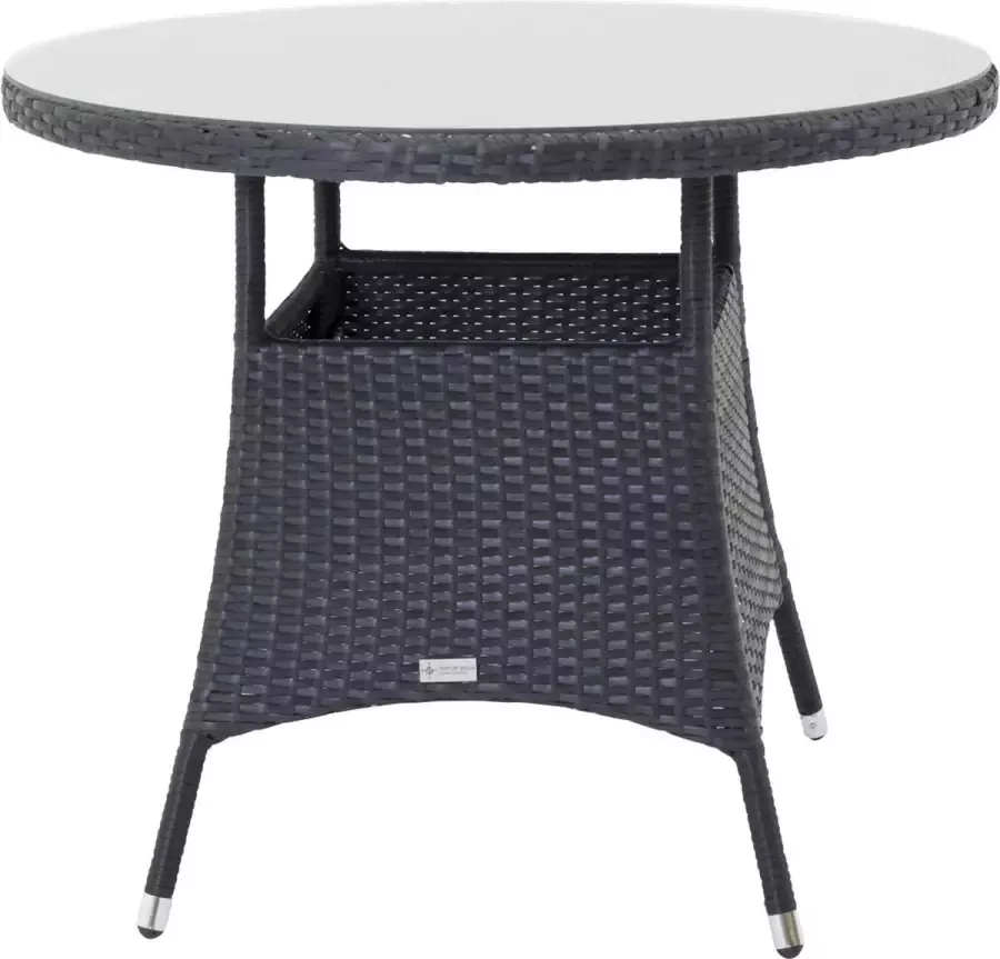 Hioshop Volta eettafel tuin Ø90cm zwart.