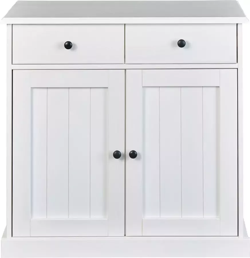 Hioshop Wright dressoir 2 deuren 2 lades wit.