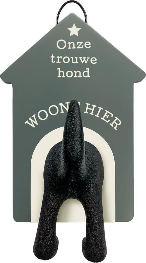 History & Heraldry Riemen kapstok honden onze trouwe hond ...... woont hier incl.plakletters voor de naam