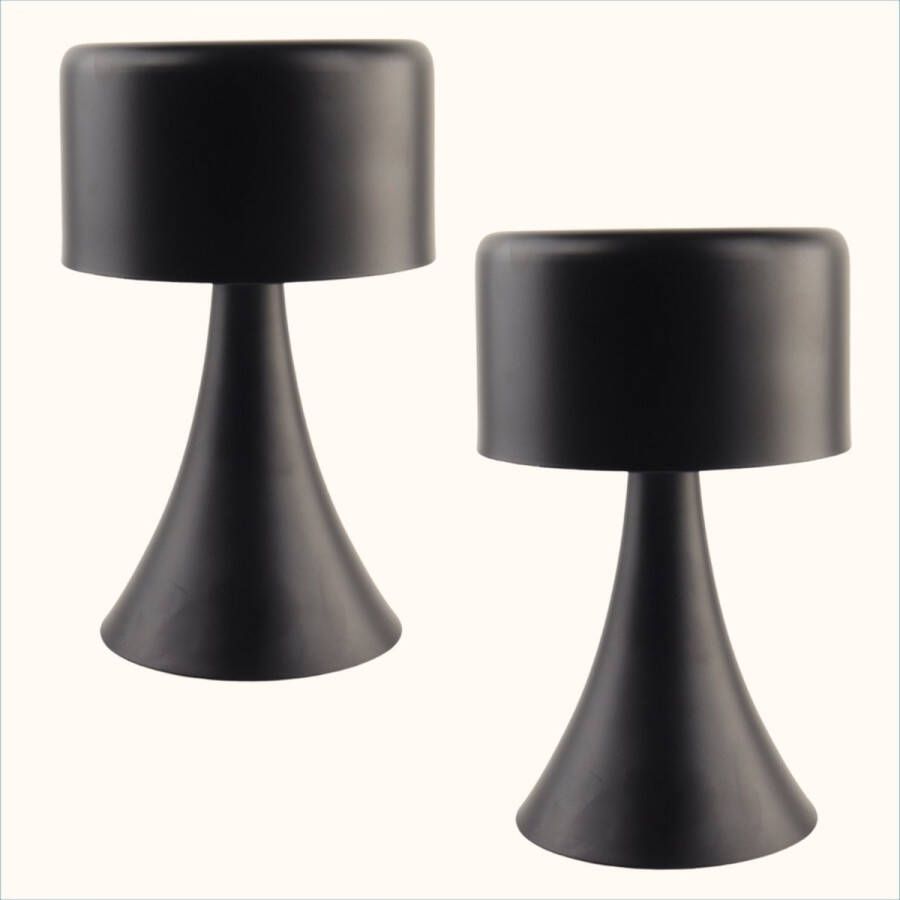 HIXA Tafellamp Buiten 2 Stuks LED Touch Tuinverlichting Dimbaar Zwart