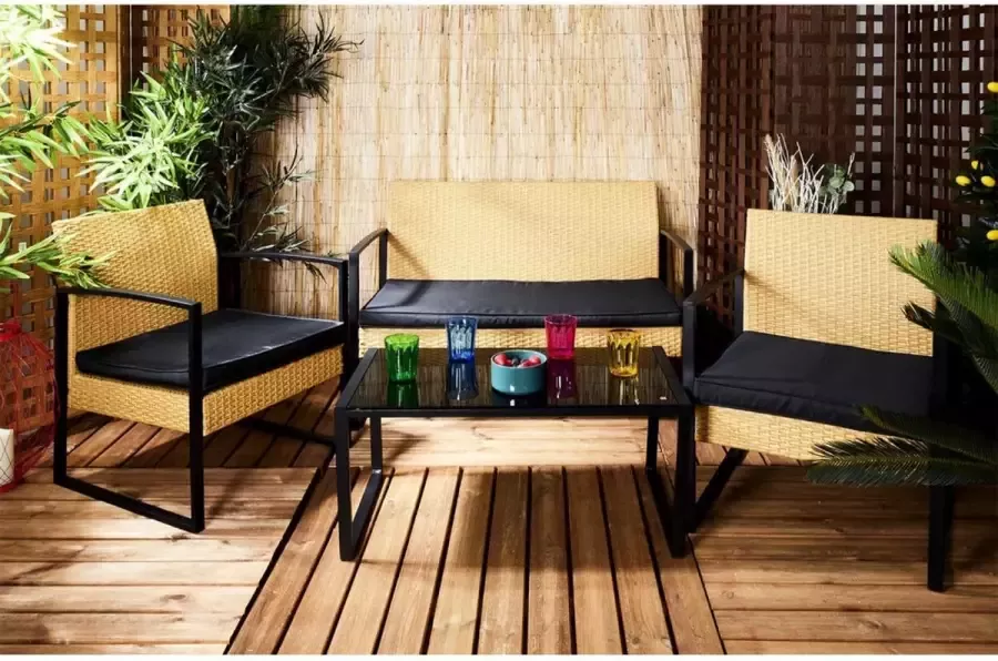 HIXA Tuinset 4 persoons Rotan incl. Waterafstotende Kussens