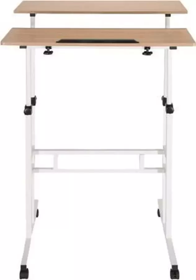 Hjh office WORKSTATION I 80x60 Zit- Sta bureau Wit eik