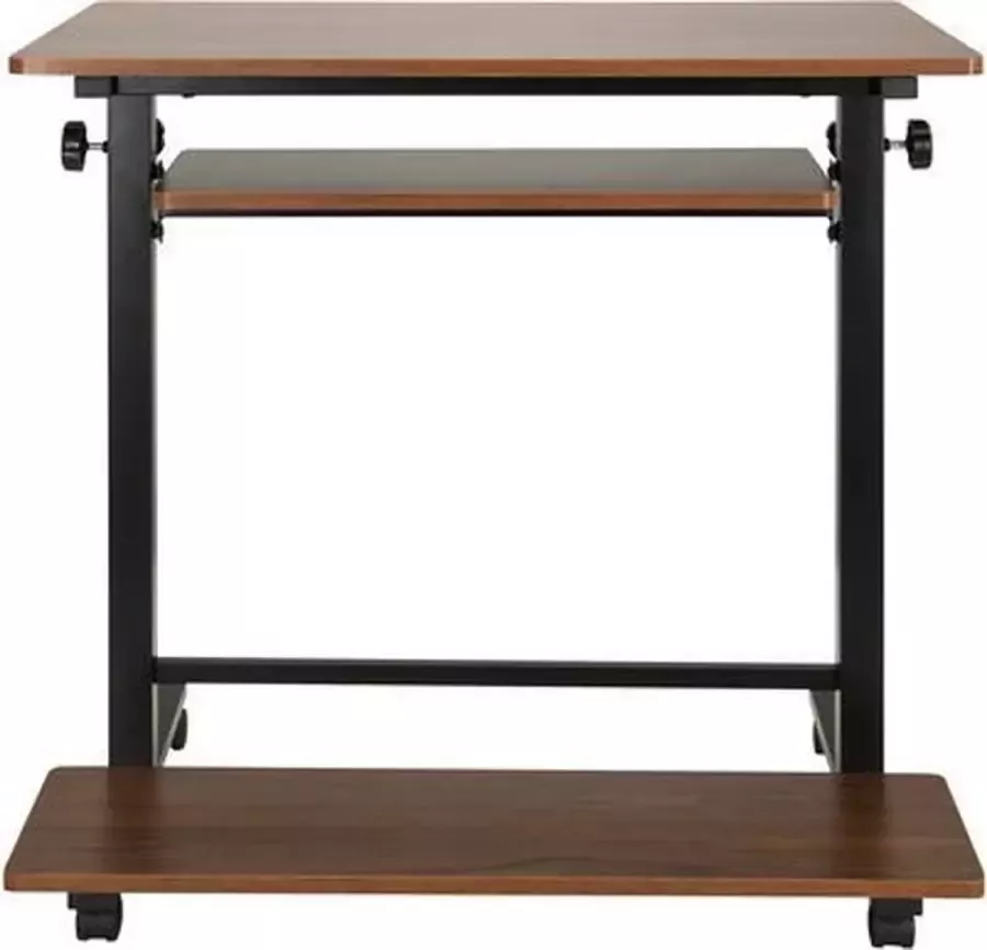 Hjh office WORKSTATION II 80x50 Zit- Sta bureau Zwart Walnoot - Foto 2