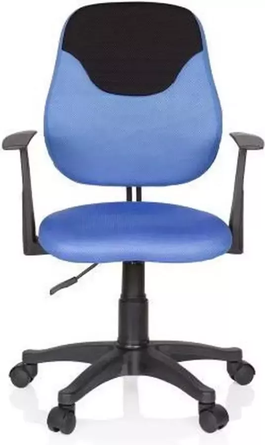 Hjh office Bureaustoel Met Armleuning Kinderen Stof Blauw Zwart Ergonomisch