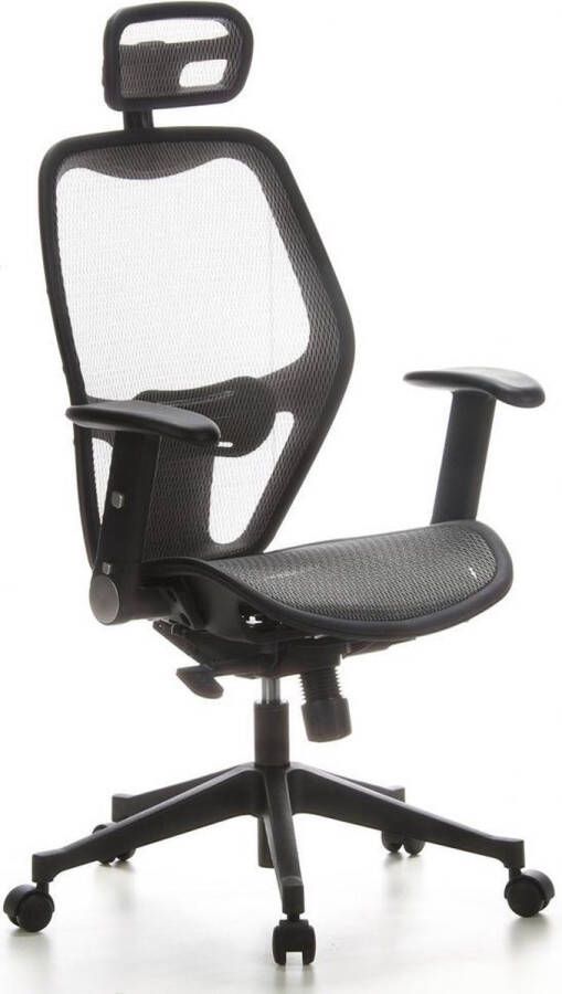 Hjh office Bureaustoel Met Armleuning Netstof Grijs Ergonomisch