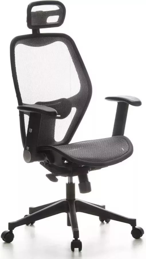 Hjh office Bureaustoel Met Armleuning Netstof Grijs Ergonomisch