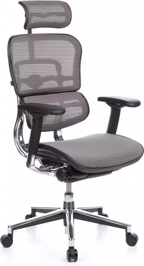 Hjh office Bureaustoel Met Armleuning Netstof Grijs Ergonomisch