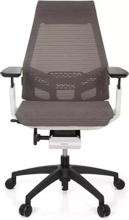 Hjh office Bureaustoel Met Armleuning Netstof Grijs Wit Ergonomisch