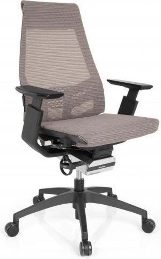 Hjh office Bureaustoel Met Armleuning Netstof Grijs Zwart Ergonomisch