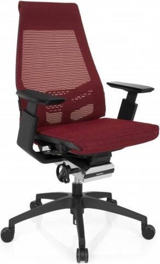 Hjh office Bureaustoel Met Armleuning Netstof Rood Zwart Ergonomisch