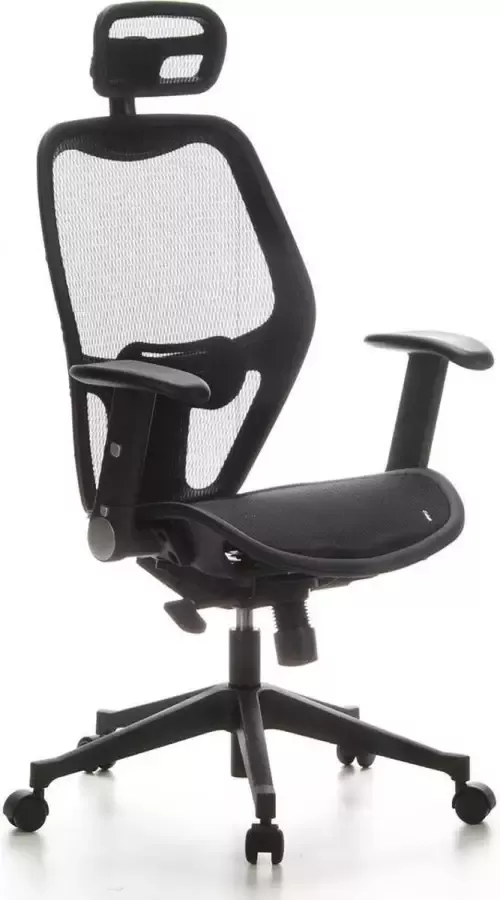 Hjh office Bureaustoel Met Armleuning Netstof Zwart Ergonomisch