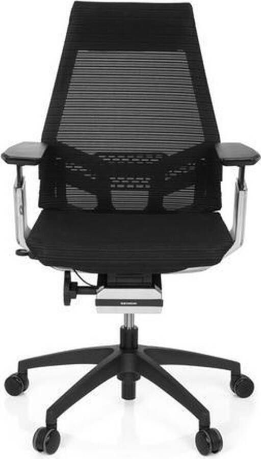 Hjh office Bureaustoel Met Armleuning Netstof Zwart Chroom Ergonomisch