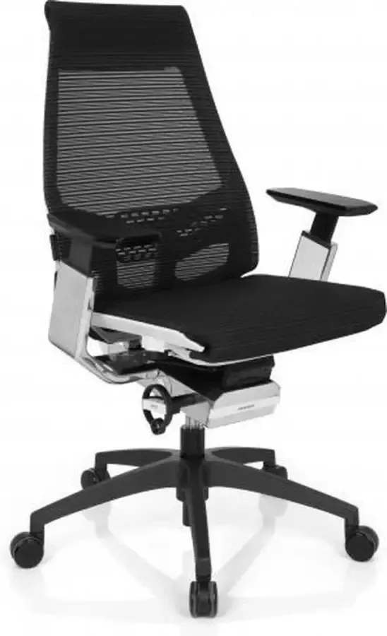 Hjh office Bureaustoel Met Armleuning Netstof Zwart Wit Chroom Ergonomisch