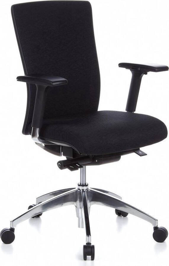 hjh office Bureaustoel Met Armleuning Stof Zwart Ergonomisch