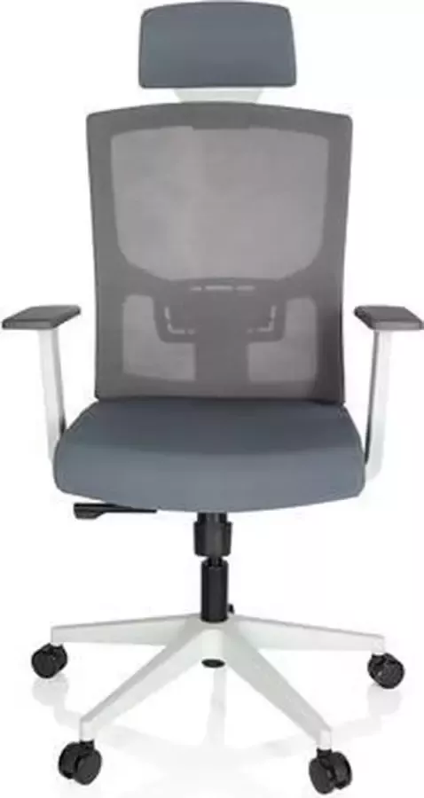 Hjh office Bureaustoel Met Armleuning Stof Netstof Grijs Ergonomisch