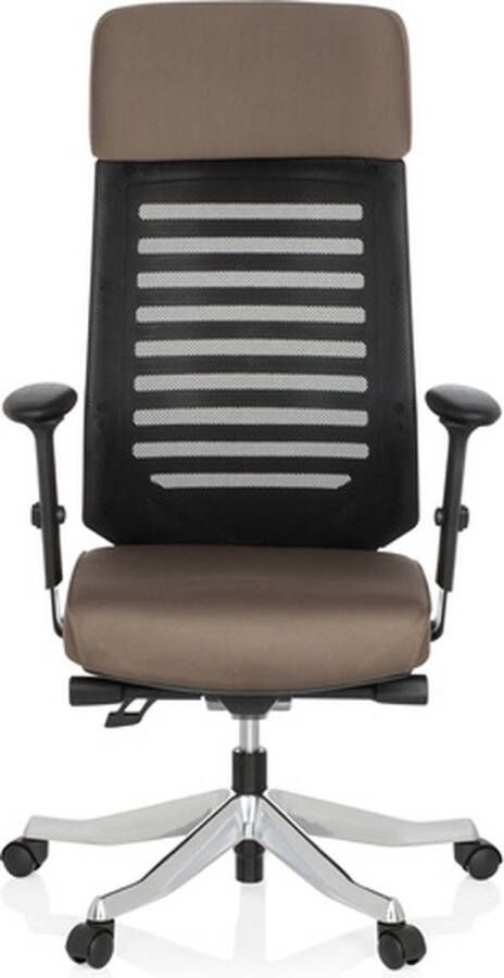 hjh office Bureaustoel Met Armleuning Stof Netstof Taupe Ergonomisch