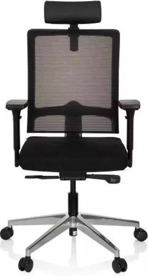 Hjh office Bureaustoel Met Armleuning Stof Netstof Zwart Ergonomisch