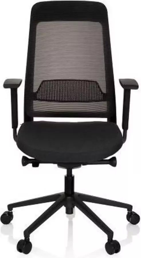 Hjh office Bureaustoel Met Armleuning Stof Netstof Zwart Ergonomisch