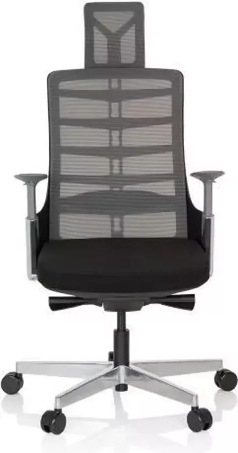 Hjh office Bureaustoel Met Armleuning Stof Netstof Zwart Grijs Ergonomisch