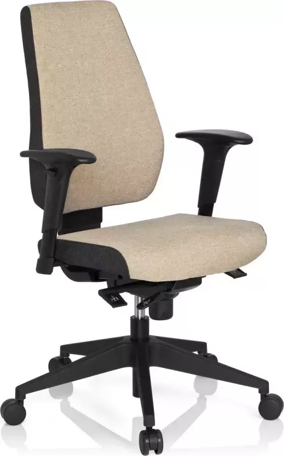 hjh office Bureaustoel Verstelbare Armleuning Stof Beige Ergonomisch