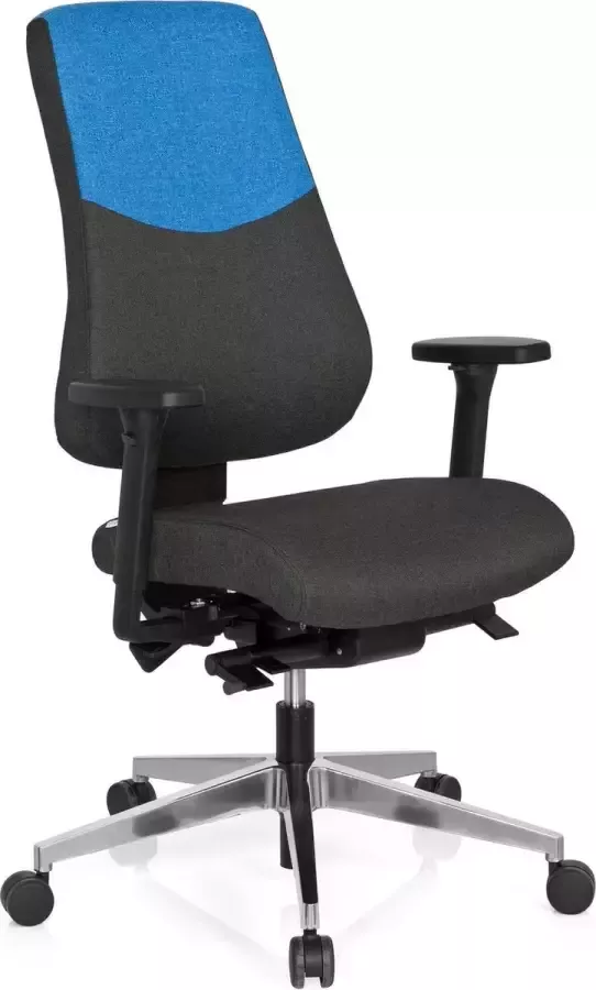 Hjh office Bureaustoel Verstelbare Armleuning Stof Grijs Blauw Ergonomisch