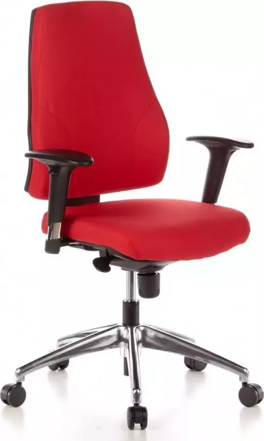 Hjh office Bureaustoel Verstelbare Armleuning Stof Rood Ergonomisch