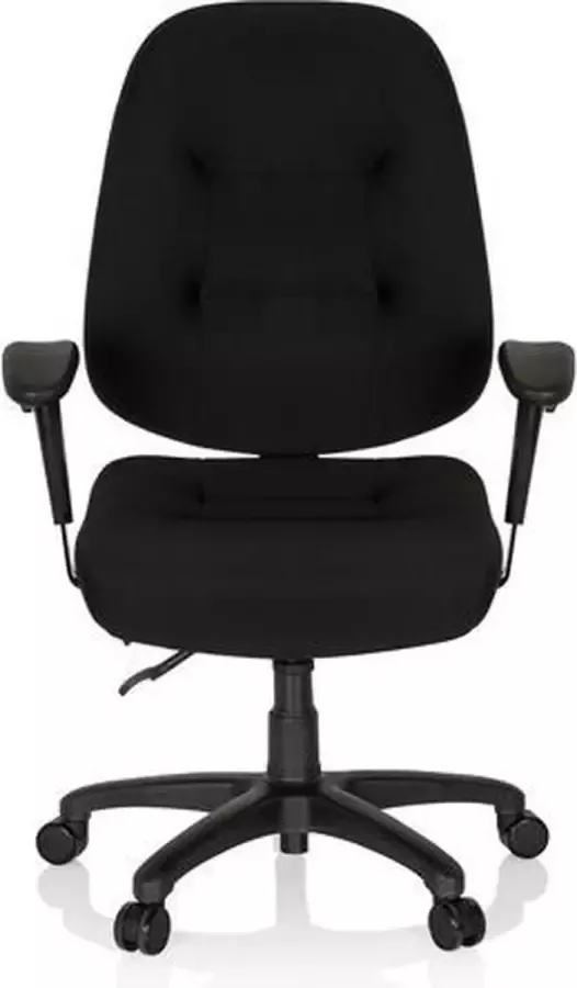 Hjh office Bureaustoel Verstelbare Armleuning Stof Zwart Ergonomisch