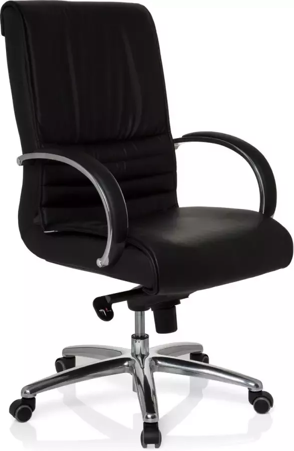 Hjh office Bureaustoel XXL Met Armleuning Lange Zware Mensen Kunstleder Zwart Ergonomisch