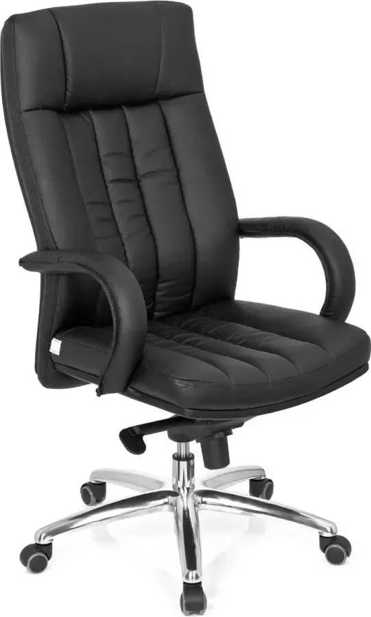 Hjh office Bureaustoel XXL Met Armleuning Lange Zware Mensen Kunstleder Zwart Ergonomisch