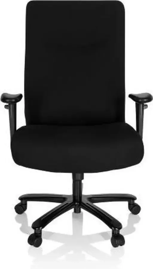 Hjh office Bureaustoel XXL Met Armleuning Lange Zware Mensen Stof Zwart XXL Everest I
