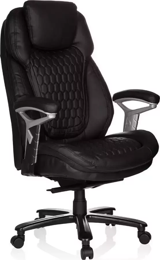 Hjh office Bureaustoel XXL Verstelbare Armleuning Lange Zware Mensen Kunstleder Zwart