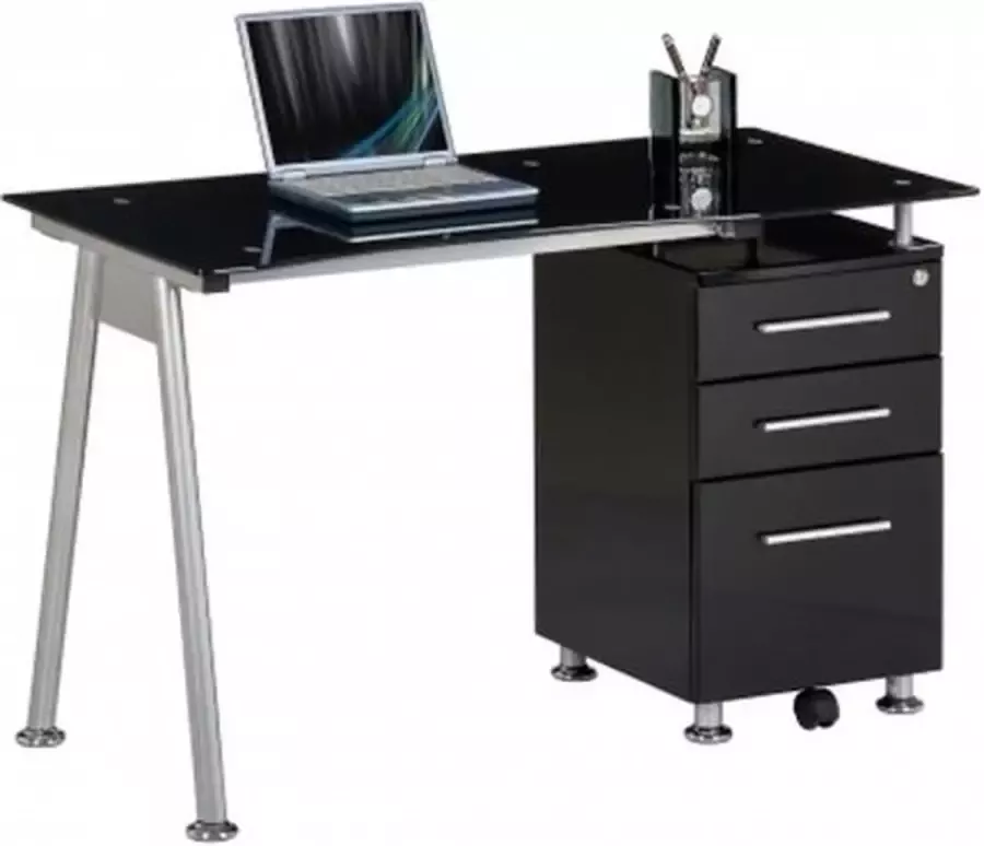 Hjh office NERO 120x60 Bureau Zwart Aluminium - Foto 2