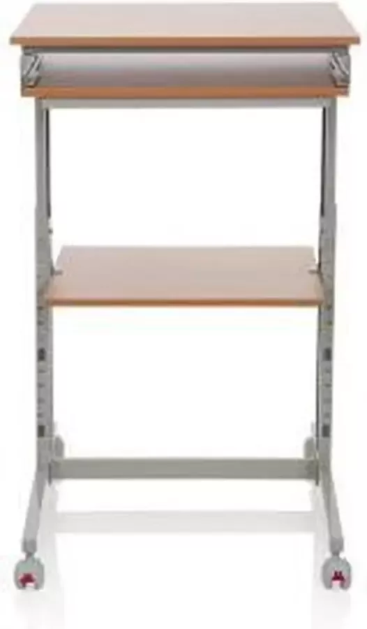 Hjh office Computer bureau Verstelbaar Beuk Grijs Workstation Bureaus bureaublad is van Melamine-gecoate spaanplaat frame is van poeder gecoat staal Beuk Grijs