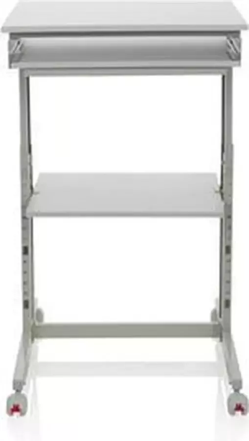 Hjh office Computer bureau Verstelbaar Grijs Workstation Bureaus bureaublad is van Melamine-gecoate spaanplaat frame is van poeder gecoat staal Grijs