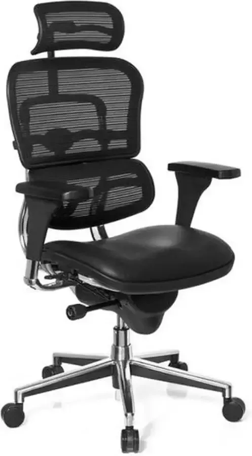 Hjh office Directiestoel Verstelbare Armleuning Leder Zwart Ergonomisch