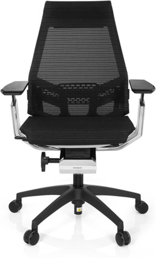 Hjh office Bureaustoel Met Armleuning Netstof Zwart Wit Chroom Ergonomisch - Foto 2