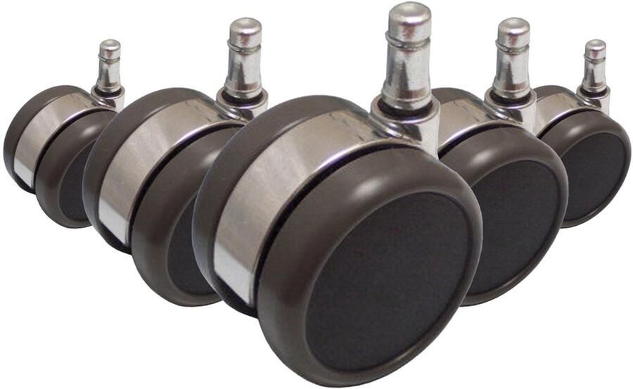 Hjh office Bureaustoel Wiel Zwart Zilver 5x Rolo LUX 11mm 65mm