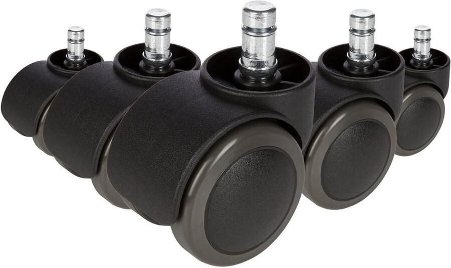 Hjh office Bureaustoelwielen Voor harde (houten) vloeren (10mm 50mm) Zwart
